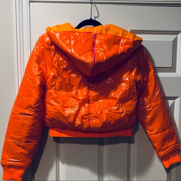 Adidas Stella Sport Puffer Jacket Orange NWT - Picture 5 of 8